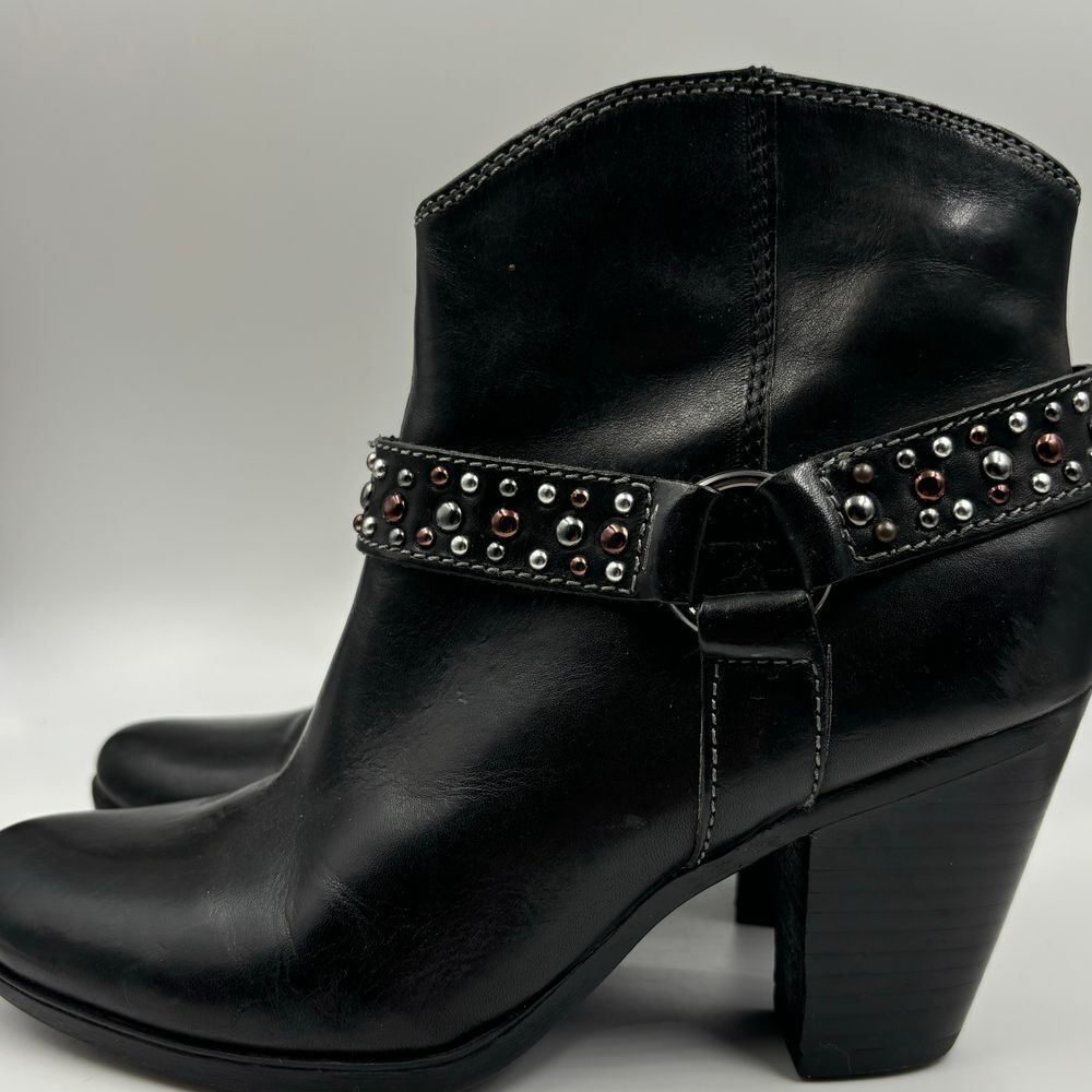 Sofft Black Ankle Boots with Studded Strap